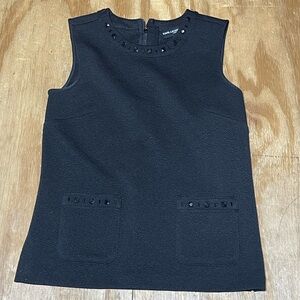 KARL LAGERFELD PARIS Women's Black Sleeveless  Shirt Size 2 @n4